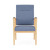 Lesro Amherst Wood High Back Patient Chair, Chambray Vinyl Light Navy Upholstery, Natural Frame Finish, Front View Lesro Amherst Wood High Back Patient Chair, Chambray Vinyl Light Navy Upholstery, Natural Frame Finish, Front View