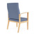 Lesro Amherst Wood High Back Oversize Patient Chair, Chambray Vinyl Light Navy Upholstery, Natural Frame Finish, 3/4 Rear View Lesro Amherst Wood High Back Oversize Patient Chair, Chambray Vinyl Light Navy Upholstery, Natural Frame Finish, 3/4 Rear View