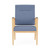 Lesro Amherst Wood High Back Oversize Patient Chair, Chambray Vinyl Light Navy Upholstery, Natural Frame Finish, Black Polyurethane Armpad, Front View Lesro Amherst Wood High Back Oversize Patient Chair, Chambray Vinyl Light Navy Upholstery, Natural Frame Finish, Black Polyurethane Armpad, Front View