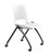 SitOnIt Flyte Stacking Nester, White Shell, Black Frame and Casters, 3/4 Front View SitOnIt Flyte Stacking Nester, White Shell, Black Frame and Casters, 3/4 Front View