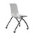SitOnIt Upholstered Flyte Stacking Nester, Dash Cloud Upholstery, White Shell, Black Frame and Casters, 3/4 Rear View SitOnIt Upholstered Flyte Stacking Nester, Dash Cloud Upholstery, White Shell, Black Frame and Casters, 3/4 Rear View