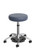 HealtHcentric Ultimate Medical Stool, Navy Blue Frixion Upholstery, Polished Aluminum Base