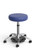 HealtHcentric Ultimate Medical Stool, Bright Blue Frixion Upholstery, Polished Aluminum Base