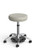 HealtHcentric Ultimate Medical Stool, Light Grey Frixion Upholstery, Polished Aluminum Base