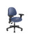 ErgoCentric Nurse Low Back Ratchet Task Chair in Bright Blue Flexion Upholstery, with Optional Height Adjustable Arms