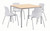 KFI Studios Breakroom Bundle with 42" Dailey Table Maple Top and Silver Frame, 4 Imme Chairs with White Shell and Silver Frame KFI Studios Breakroom Bundle with 42" Dailey Table Maple Top and Silver Frame, 4 Imme Chairs with White Shell and Silver Frame