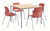 KFI Studios Breakroom Bundle with 42" Dailey Table Maple Top and Silver Frame, 4 Imme Chairs with Coral Shell and Silver Frame KFI Studios Breakroom Bundle with 42" Dailey Table Maple Top and Silver Frame, 4 Imme Chairs with Coral Shell and Silver Frame