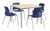 KFI Studios Breakroom Bundle with 42" Dailey Table Maple Top and Silver Frame, 4 Imme Chairs with Navy Shell and Silver Frame KFI Studios Breakroom Bundle with 42" Dailey Table Maple Top and Silver Frame, 4 Imme Chairs with Navy Shell and Silver Frame