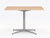 KFI Studios 42"W Vaux Square Cafe Table, Maple Laminate Top and Silver Base KFI Studios 42"W Vaux Square Cafe Table, Maple Laminate Top and Silver Base