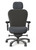 Nightingale CXO Executive Chair, Mystic Grey Seat and Headrest Upholstery, Graphite Frame, Optional Matching Headrest, 4D Adjustable Arms, Front View