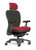 Nightingale CXO Executive Chair, Mystic Red Seat and Headrest Upholstery, Graphite Frame, Optional Matching Headrest, 4D Adjustable Arms, Front View