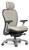 Nightingale CXO Executive Chair, Madras Leather Aspen Seat and Headrest Upholstery, Graphite Frame with Optional Polished Accents, Optional Matching Headrest, 4D Adjustable Arms, 3/4 Front View