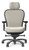 Nightingale CXO Executive Chair, Madras Leather Aspen Seat and Headrest Upholstery, Graphite Frame, Optional Matching Headrest, 4D Adjustable Arms, Front View