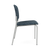 Lesro Chat Armless Healthcare Square Back Guest Chair, Boothby Blazer Upholstery, Silver Leg Finish, Side View