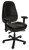 Sitmatic High Back Alpha™ ESD & Cleanroom, Black X-Static Vinyl, Black Aluminum Base, Optional 1N Arms, 3/4 Front View Sitmatic High Back Alpha™ ESD & Cleanroom, Black X-Static Vinyl, Black Aluminum Base, Optional 1N Arms, 3/4 Front View