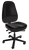 Sitmatic High Back Alpha™ ESD & Cleanroom, Black X-Static Vinyl, Black Aluminum Base, Armless, 3/4 Front View Sitmatic High Back Alpha™ ESD & Cleanroom, Black X-Static Vinyl, Black Aluminum Base, Armless, 3/4 Front View