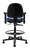 Sitmatic Mid Back Alpha™ ESD & Cleanroom Stool, Medium Height, Blue X-Static Vinyl, Black Aluminum Base with Footring, Optional 1N Arms, Rear View Sitmatic Mid Back Alpha™ ESD & Cleanroom Stool, Medium Height, Blue X-Static Vinyl, Black Aluminum Base with Footring, Optional 1N Arms, Rear View