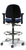 Sitmatic Mid Back Alpha™ ESD & Cleanroom Stool, Medium Height, Blue X-Static Vinyl, Polished Aluminum Base with Footring, Optional 1N Arms, Rear View
