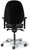Sitmatic GoodFit Mid Back ESD (Electrostatic Dissipative) with Small Seat, Antistatic Charcoal Fabric, Optional Height and Width Adjustable Arms, Polished Aluminum Base, Rear View