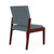 Lesro Brooklyn Armless Guest Chair, Reframe Serene Upholstery, Mahogany Wood Frame, 3/4 Rear View