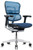 Ergohuman All Mesh Medium Back Generation 2 with Tempur-Pedic Seat, Blue, 3/4 Front View Ergohuman All Mesh Medium Back Generation 2 with Tempur-Pedic Seat, Blue, 3/4 Front View