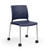 KI Strive 4 Legged Stacker Quickship, Nordic Shell and Silver Metallic Legs, Casters, 3/4 Front View KI Strive 4 Legged Stacker Quickship, Nordic Shell and Silver Metallic Legs, Casters, 3/4 Front View