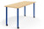 KI Ruckus Fixed Height Activity Table Quickship, 60" x 24"D, Kensington Maple Top and Edge, Ultra Blue Legs with Casters, 3/4 Rear View KI Ruckus Fixed Height Activity Table Quickship, 60" x 24"D, Kensington Maple Top and Edge, Ultra Blue Legs with Casters, 3/4 Rear View