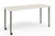 KI Ruckus Height Adjustable Activity Table Quickship, 60" x 24"D, Italian Silver Ash Top and Frosty White Edge, Champagne Metallic Legs with Glides and Casters, 3/4 Front View KI Ruckus Height Adjustable Activity Table Quickship, 60" x 24"D, Italian Silver Ash Top and Frosty White Edge, Champagne Metallic Legs with Glides and Casters, 3/4 Front View