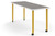 KI Ruckus Height Adjustable Activity Table Quickship, 60" x 24"D, Sterling Ash Top and Frosty White Edge, Honey Bee Legs with Glides and Casters, 3/4 Rear View KI Ruckus Height Adjustable Activity Table Quickship, 60" x 24"D, Sterling Ash Top and Frosty White Edge, Honey Bee Legs with Glides and Casters, 3/4 Rear View