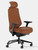 Branch Furniture Ergonomic Chair Pro, Saddle Leather with Black Frame and Optional Headrest, 3/4 Front View