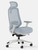 Branch Furniture Ergonomic Chair Pro, Glacier Mesh with White Frame, Optional Headrest, 3/4 Front View