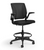 Humanscale World LM All Mesh Ergonomic Stool, Black Mesh. Black Frame, Optional Adjustable Duron Arms, 3/4 Front View