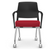 AMQ Tizu Plastic Back Training & Nesting Chair, Buzz Rouge Seat Upholstery, Black Frame with Chrome Base, Front View AMQ Tizu Plastic Back Training & Nesting Chair, Buzz Rouge Seat Upholstery, Black Frame with Chrome Base, Front View