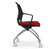 AMQ Tizu Plastic Back Training & Nesting Chair, Buzz Rouge Seat Upholstery, Black Frame with Chrome Base, Side View AMQ Tizu Plastic Back Training & Nesting Chair, Buzz Rouge Seat Upholstery, Black Frame with Chrome Base, Side View