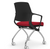 AMQ Tizu Plastic Back Training & Nesting Chair, Buzz Rouge Seat Upholstery, Black Frame with Chrome Base, 3/4 Rear View AMQ Tizu Plastic Back Training & Nesting Chair, Buzz Rouge Seat Upholstery, Black Frame with Chrome Base, 3/4 Rear View