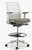 Kimball Joya High Performance Task Stool, White Mesh and Frame, Polished Base with Cinder Footring, Height Adjustable Arms, 3/4 Front View Kimball Joya High Performance Task Stool, White Mesh and Frame, Polished Base with Cinder Footring, Height Adjustable Arms, 3/4 Front View