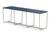 AIS Seaboard Bench, Indigo Shell and Metallic Silver Powder-Coated Frame, 3/4 Front View