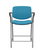 SitOnIt Freelance 24" Stool in Sugar Electric Blue Fabric, Silver Frame and Black Arms, Front View