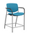 SitOnIt Freelance 24" Stool in Sugar Electric Blue Fabric, Silver Frame and Black Arms, 3/4 Front View