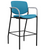 SitOnIt Freelance 30" Bar Stool in Sugar Electric Blue Fabric, Black Frame and Slate Arms, 3/4 Front View