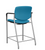 SitOnIt Freelance 24" Stool in Sugar Electric Blue Fabric, Silver Frame and Black Arms, 3/4 Rear View