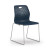 Hon Etch Sled Base Stacking Chair with Perforated Back, Regatta Shell and Titanium Base, 3/4 Front View