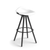 Humanscale Sedeo Stool, Bar Height, White Seat, Ebony Oak Legs with Black Frame, 3/4 Front View