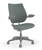 Humanscale Liberty Lab Chair Quickship, Gray Frame and Shale Fabric, Adjustable Duron Arms, Silver Base, 3/4 Front View