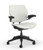 Humanscale Freedom Lab Chair, White Lotus Textile, Standard Duron Arms, Graphite Frame and Base, 3/4 Front View