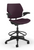 Humanscale Freedom Lab Stool, Plum Lotus Textile, Standard Duron Arms, Graphite Frame and Base, 3/4 Front View