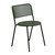Eurostyle Nansen Outdoor Stacking Side Chair, Carton of 2, Dark Green Finish, 3/4 Front View