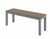 Eveleen Aluminum Frame Bench, Mocha Polypropylene Seat, Silver Frame