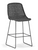 Homecrest Casper Outdoor Armless Bar Stool, Nightfall Powder-coat Finish with Graphite Woven Fabric, 3/4 Front View