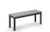 Homecrest Eden All-Weather Dining Bench, Light Grey HDPE Tabletop, Carbon Frame Finish, 3/4 Front View